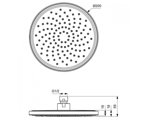 Верхний душ Ideal Standard Ideal Rain BD140XG Черный шелк