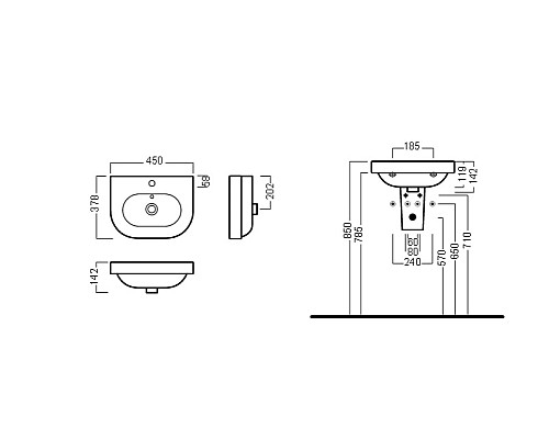 Раковина Hatria Daytime 45 YXBM Белая