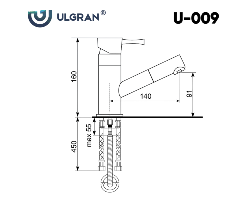 Смеситель для кухни Ulgran Classic Ультра-белый