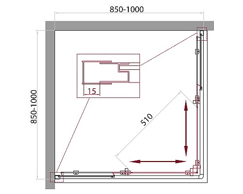 Душевой уголок BelBagno UNIQUE-A-2-85/100-C-Cr Душевой уголок BelBagno UNIQUE-A-2-85/100-C-Cr