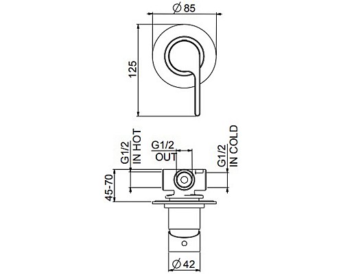 Смеситель для душа Webert DoReMi DR880101345 Никель