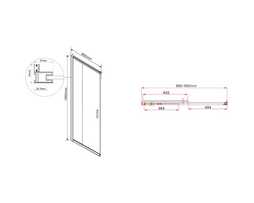 Душевой уголок Vincea Garda 120x90 VSS-1G9012CLB профиль Черный стекло прозрачное