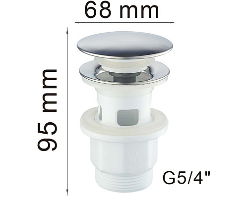 Донный клапан Haiba HB65-4 click-clack Хром