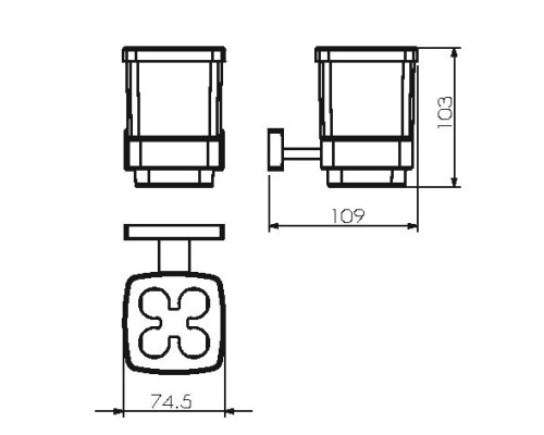 Держатель зубных щеток стекло LANGBERGER 11929Z