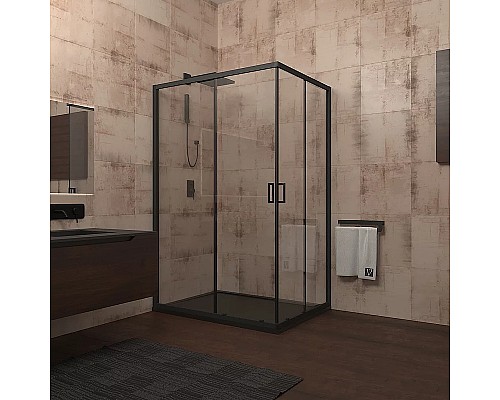 Душевой уголок Veconi Rovigo RV-14 100x90 RV14-10090-01-C5 Черный матовый
