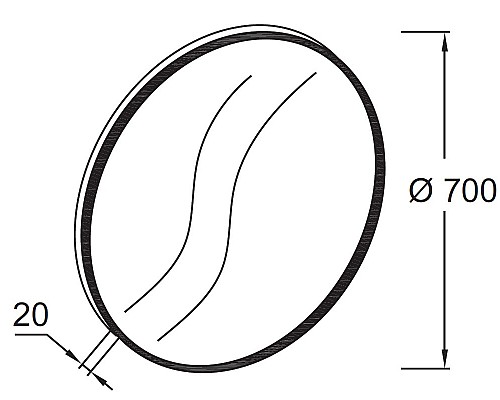 Зеркало Jacob Delafon Odeon Rive Gauche 70 EB1177-S14 Черный сатин