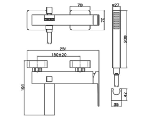 Смеситель для ванны Webert Pegaso PE850101015