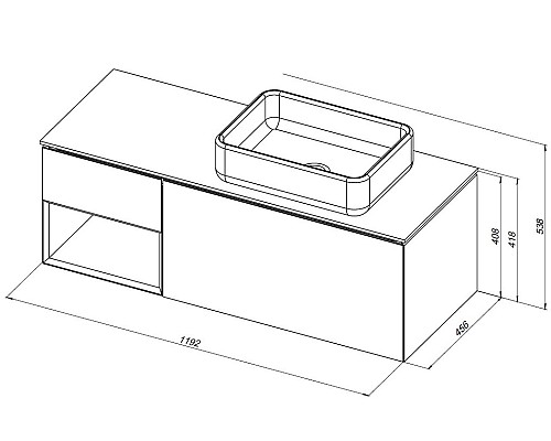 Тумба под раковину Allen Brau Infinity 120 R 1.21008.WM подвесная Белая матовая