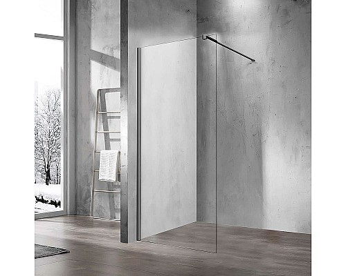 Душевая перегородка Vincea Walk-In 80 VSW-1H800CLGM Вороненая сталь