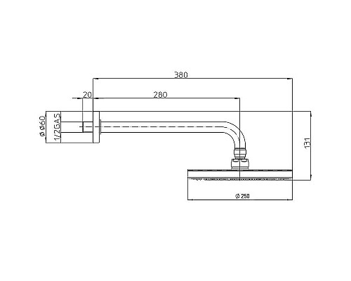 Верхний душ Bossini Elios H19412G.073 Черный матовый