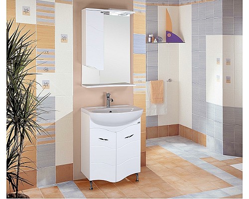 Зеркало со шкафом Onika Лайн 58.01 L 205819 с подсветкой Белое