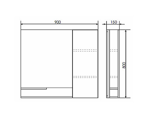 Зеркало со шкафом Comforty Верона 90 00004136714 Дуб белый