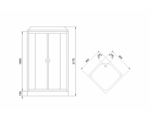 Душевая кабина Royal Bath HP 80x80 RB80HP6-WC без гидромассажа