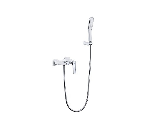 смеситель для ванны с душ.гарнитуром белый-хром Boheme VENTURO 373-W белый-хром