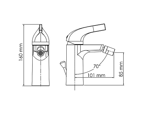 Смеситель для биде WasserKRAFT Sauer 7106 Золото