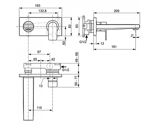 Смеситель для раковины Ideal Standard Edge A7116AA Хром