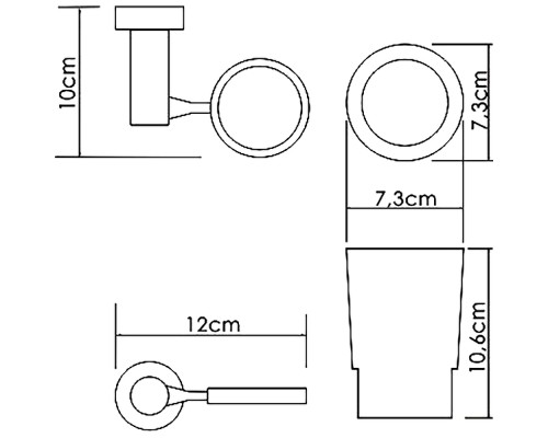 Стакан для зубных щеток WasserKRAFT K-28228 Хром Белый
