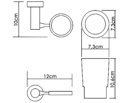 Стакан для зубных щеток WasserKRAFT K-28228 Хром Белый