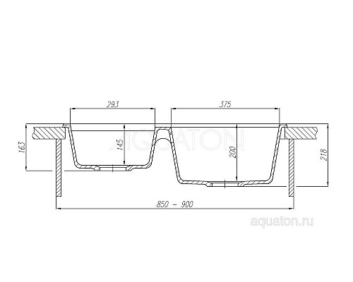 Мойка для кухни Делия 78 DBL 2 чаши графит Aquaton 1A723132DE210