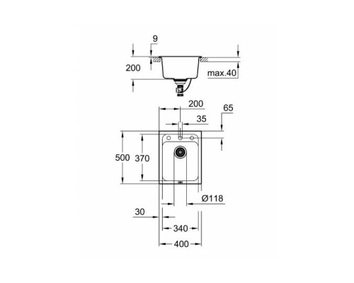 Кухонная мойка Grohe K700 40 Серый гранит