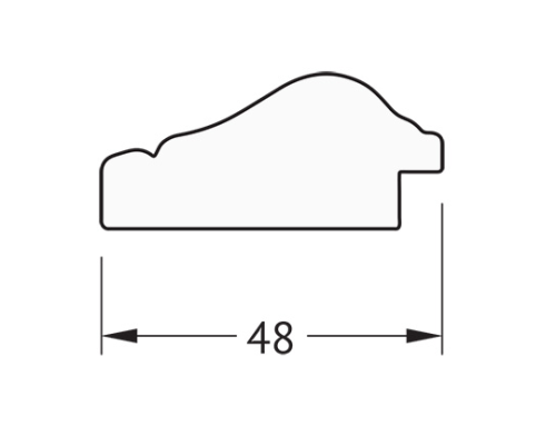 Зеркало Evoform Definite 132х72 BY 1096 в багетной раме - Алебастр 48 мм