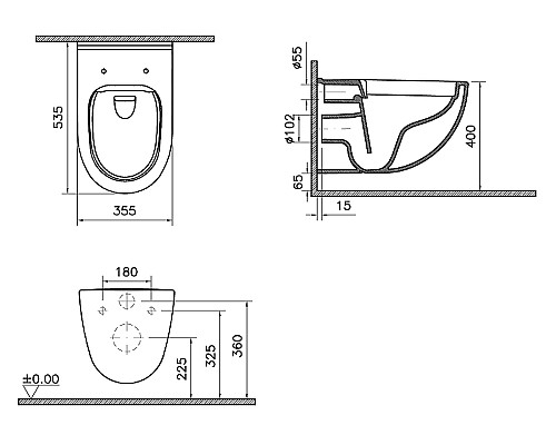 Унитаз Vitra S 40 7759B003-0075 подвесной без сиденья