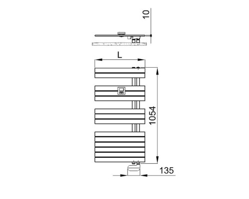 Полотенцесушитель электрический c беспроводной контроллером IRSAP Soul 105x55