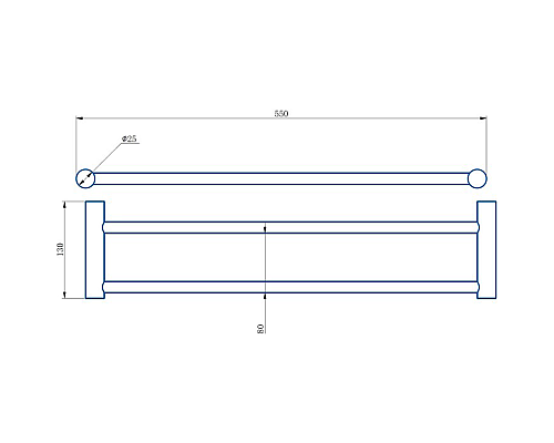 Полотенцедержатель Haiba HB8409 двойной Хром