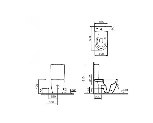 Напольный унитаз компакт VitrA Sento 9830B003-7204 с сиденьем микролифтом Напольный унитаз компакт VitrA Sento 9830B003-7204 с сиденьем микролифтом