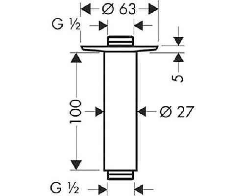 Потолочное подсоединение для душа Hansgrohe 27479000