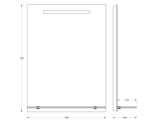Зеркало Evoform Ledline-S 75х55 с подсветкой