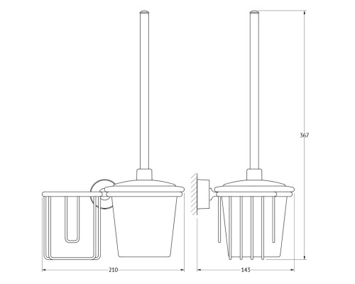 Держатель освежителя воздуха с туалетным ершом с крышкой FBS NOS 058