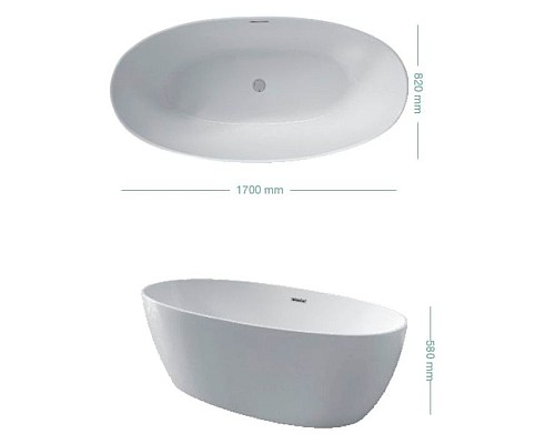 Ванна акриловая Kerasan Flo 170 х 82 см 742901