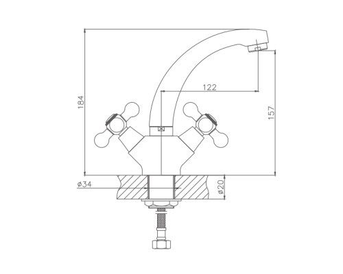 Смеситель для кухни Cron CN1719 Хром