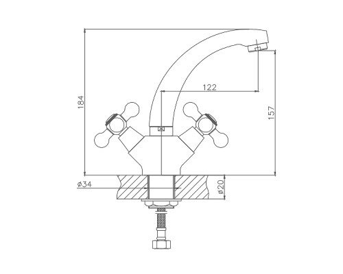 Смеситель для кухни Cron CN1719 Хром