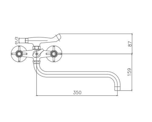 Смеситель для ванны Cron CN2624 универсальный Хром