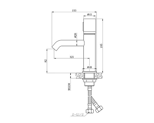 Смеситель на раковину Bronze de Luxe Focus 24601CM хром
