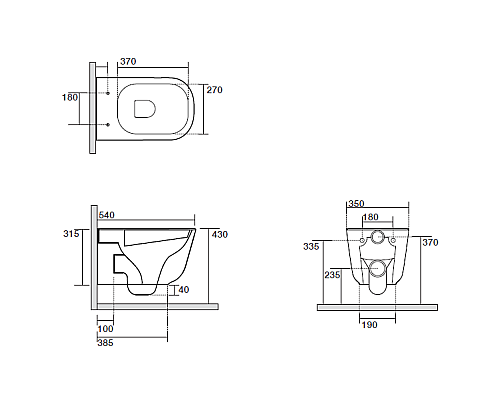 Унитаз подвесной Kerasan Tribeca 511430 безободковый
