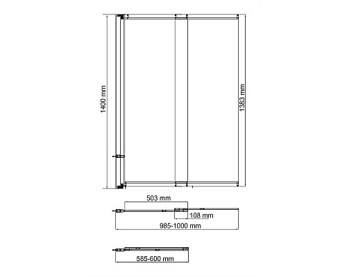 Стеклянная шторка на ванну WasserKRAFT WasseShutz 41S02-100WS