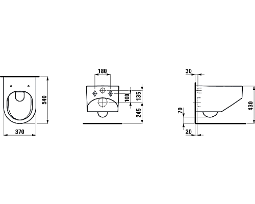 Чаша Laufen Sonar Rimless 8.2034.1.000.000.1