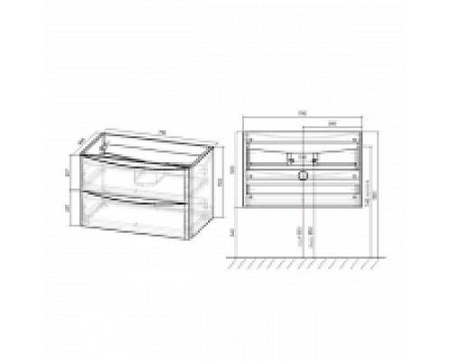 Тумба под раковину Vincea Paola VMC-2P800GW подвесная G.White