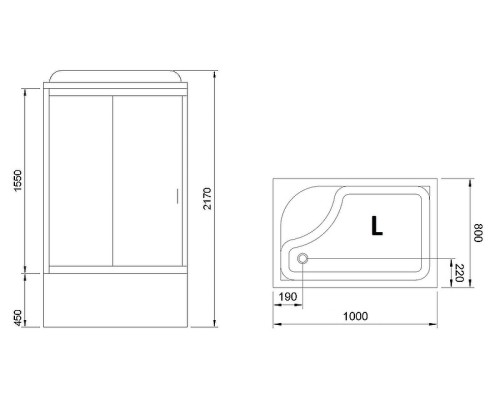 Душевая кабина Royal Bath 100x80 без гидромассажа