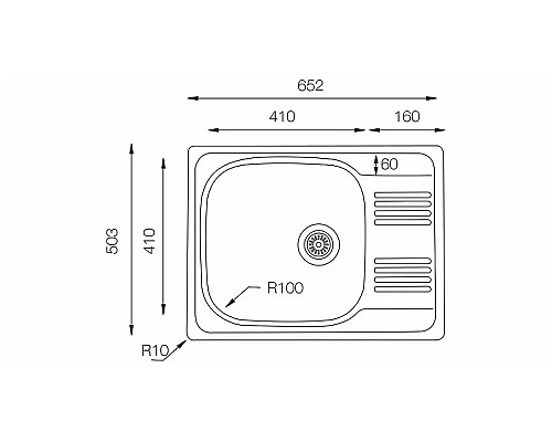 Кухонная мойка TopZero Hypnos HYP652.503.GT8K Нержавеющая сталь