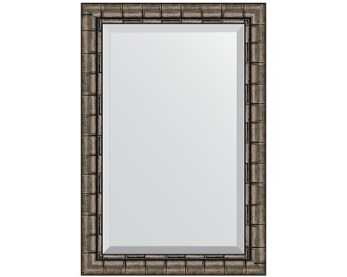 Зеркало Evoform Exclusive 93х63 BY 1176 с фацетом в багетной раме - Серебряный бамбук 73 мм