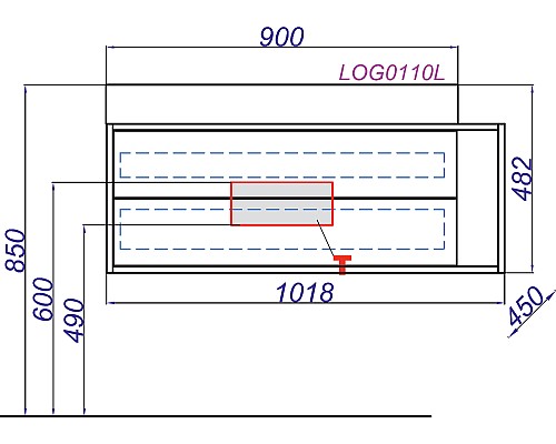 Тумба под раковину Clarberg Logic 100 L LOG0110L подвесная Белая