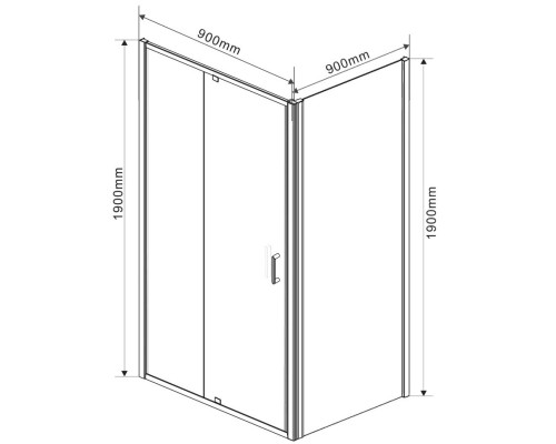 Душевой уголок Vincea Intra 90х90 VSR-1I809090CL профиль Хром стекло прозрачное
