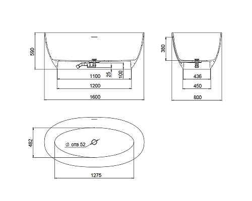 Ванна из искусственного камня Salini ALDA Nuova 160x80 101913G
