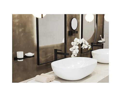 Косметическое зеркало Hansgrohe AddStoris с увеличением Черное матовое