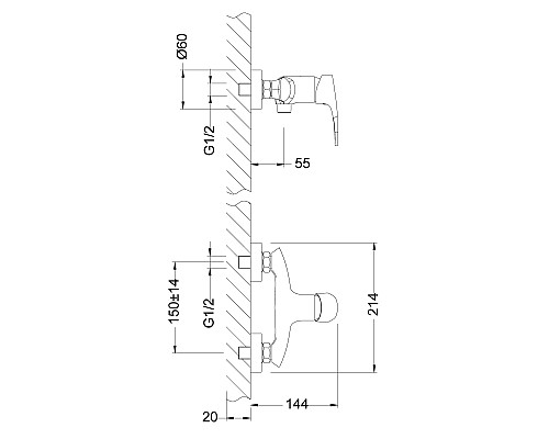 Смеситель Lemark Linara LM0403C для душа