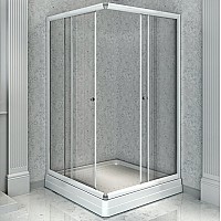 Душевой уголок Radomir 100x100 1-09-1-0-0-1190 профиль Белый стекло прозрачное